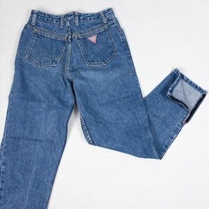 Guess Jeans High Waist Ankle Zip Womens 26 Blue Vintage 90s Marciano Tapered Leg